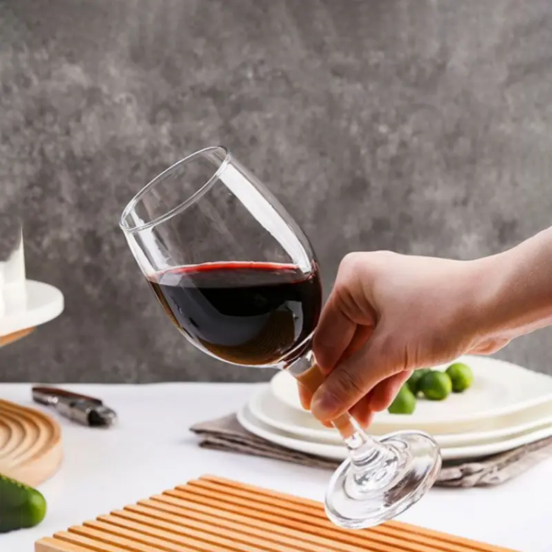 PIGE HOME 320ml Simple Glass Cup Set Red Wine Glass Wine Glass Transparent Crystal Glass Cup Goblet Family Party Champagne Glass