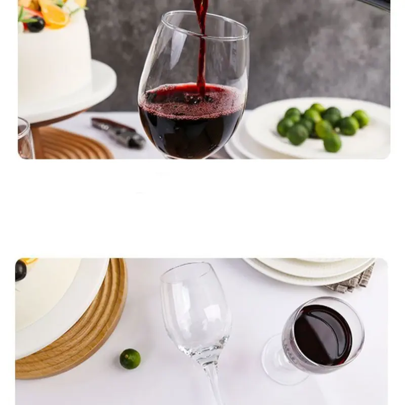 PIGE HOME 320ml Simple Glass Cup Set Red Wine Glass Wine Glass Transparent Crystal Glass Cup Goblet Family Party Champagne Glass
