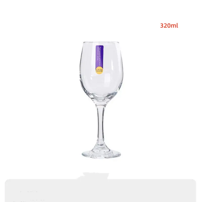 PIGE HOME 320ml Simple Glass Cup Set Red Wine Glass Wine Glass Transparent Crystal Glass Cup Goblet Family Party Champagne Glass