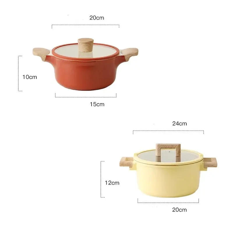 DONNOR Non-stick Soup Pot Cook Congee Saucepan Double Ear Stewing Pot Household Cookware Induction Cooker Gas Stove Cooking Pots