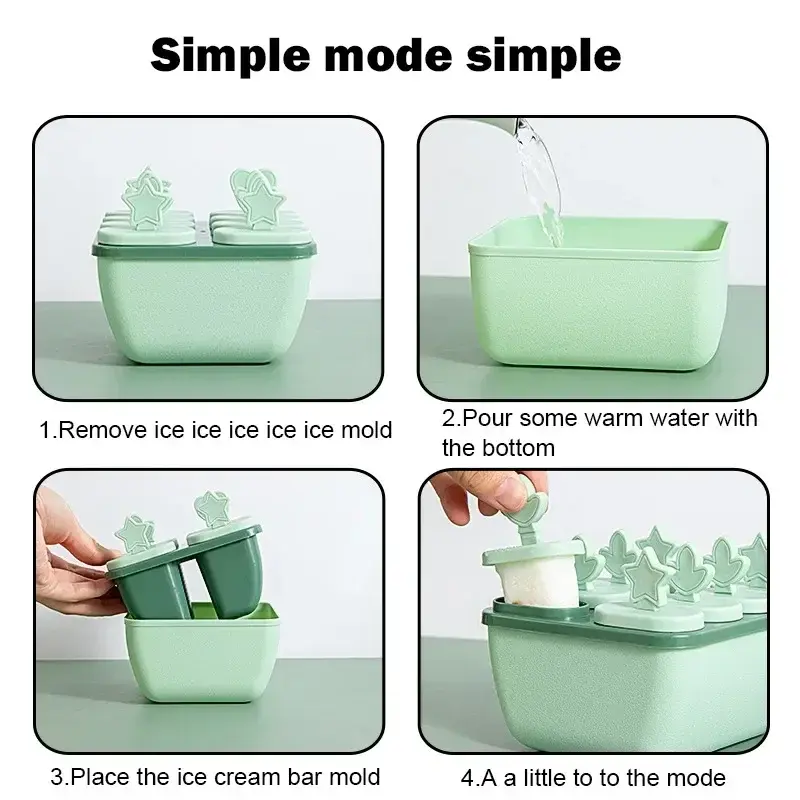 Popsicle Molds 8 Grids Ice Pop Mould Food Grade Plastic Ice Cream Mold DIY Homemade Reusable Bar Party Summer Kitchen Gadgets