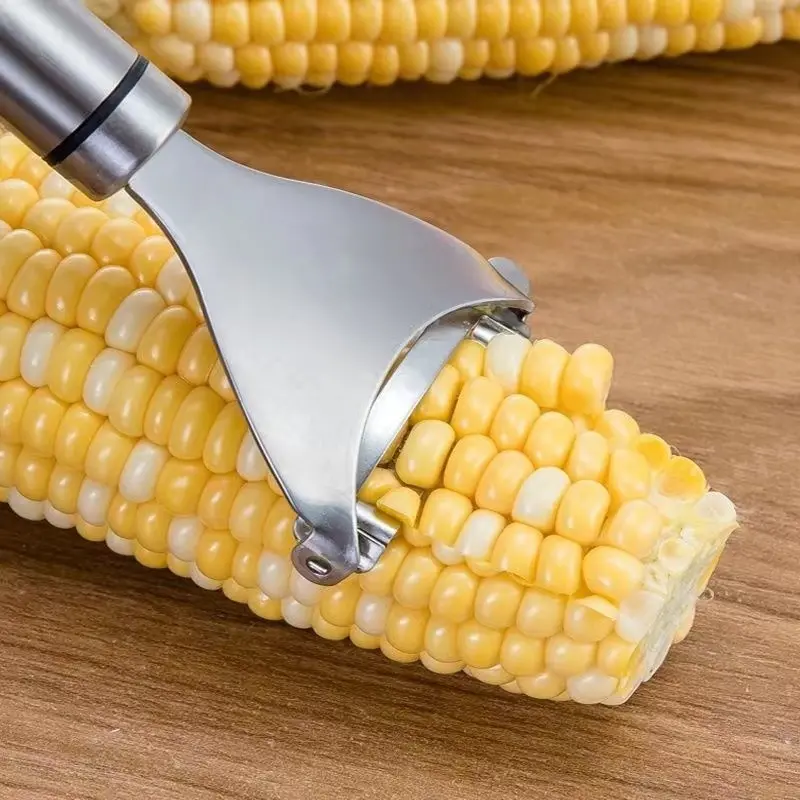 1/2Pcs Stainless Steel Corn Peeler Serrated Corn Stripper Peelers Cob Particle Separator Fruit Vegetable Gadget Kitchen Tools