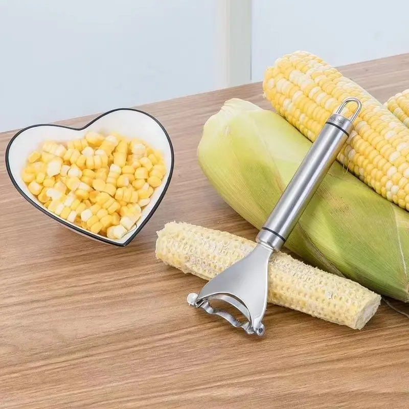 1/2Pcs Stainless Steel Corn Peeler Serrated Corn Stripper Peelers Cob Particle Separator Fruit Vegetable Gadget Kitchen Tools