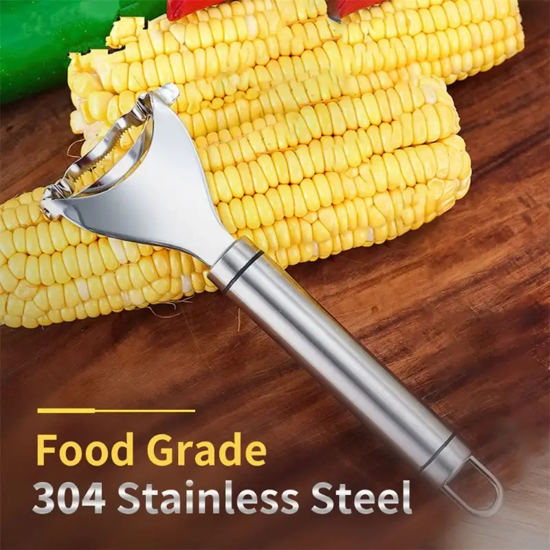 1/2Pcs Stainless Steel Corn Peeler Serrated Corn Stripper Peelers Cob Particle Separator Fruit Vegetable Gadget Kitchen Tools
