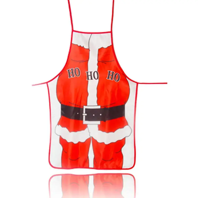 1Pcs Christmas Apron Santa Claus Snowman Elk Snowflake Color Printing Pattern Aprons Household Xmas New Year Cartoon Decoration