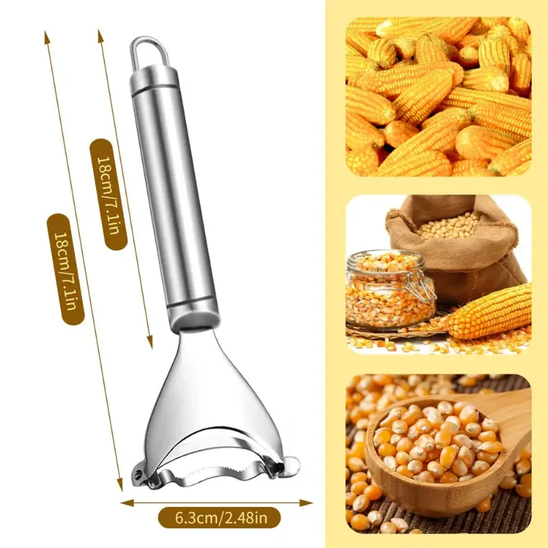 1/2Pcs Stainless Steel Corn Peeler Serrated Corn Stripper Peelers Cob Particle Separator Fruit Vegetable Gadget Kitchen Tools
