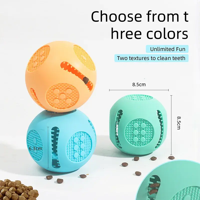 Silicone Pet Toys Dog Food Ball Tooth Cleaning Interactive Leaky Food Toy Slow Feeder Food Dispenser Pet Supplies Accessories