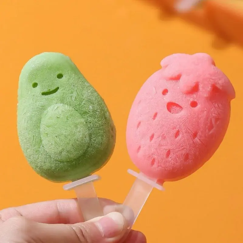 4 Gird Ice Cream Silicone Molds Ice Mould Cover Large Capacity Homemade Popsicle Mould Tray Kitchen Gadgets Accessories