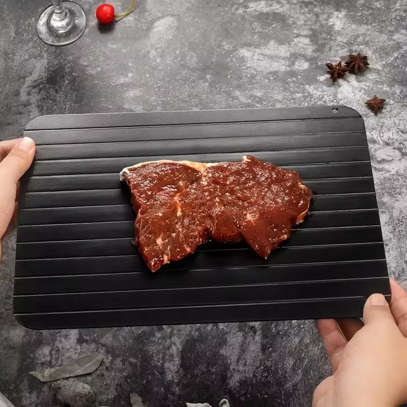 Thawing Plate Fast Defrosting Tray for Frozen Meat Large Size with Groove Design Defrost Food Rapid Safer Kitchen Gadgets Tools