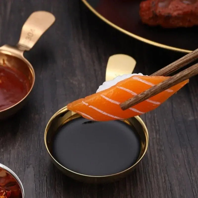 Stainless Steel Seasoning Dish Household Korean Style Sauce Dipping Dish Seasoning Sushi Soy Sauce Plate Barbecue Tableware