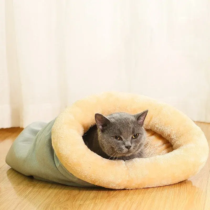 Cat Sleeping Bag Semi-enclosed Cat Nest Warm Small and Medium-sized Pet Nest Removable and Washable Pet House Pet Supplies Gifts