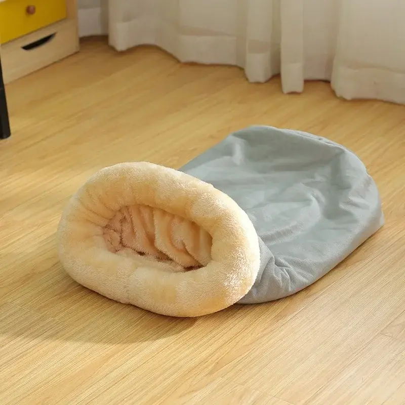 Cat Sleeping Bag Semi-enclosed Cat Nest Warm Small and Medium-sized Pet Nest Removable and Washable Pet House Pet Supplies Gifts