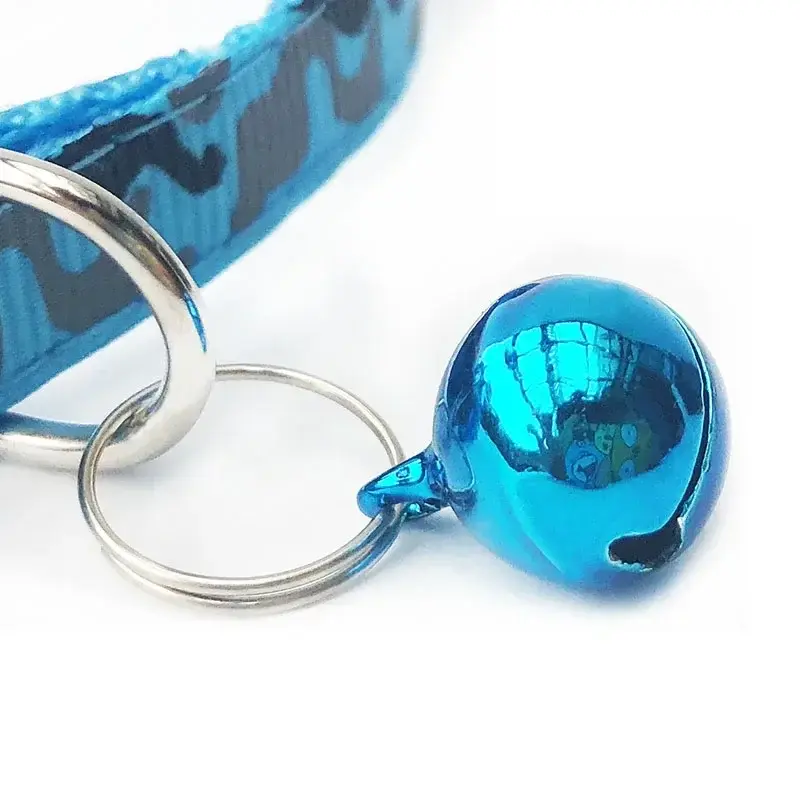 Pet Collar Cartoon Colorful Collars with Bell Camouflage Pattern Dog Cat Accessories Adjustable Collar Necklace Pet Supplies