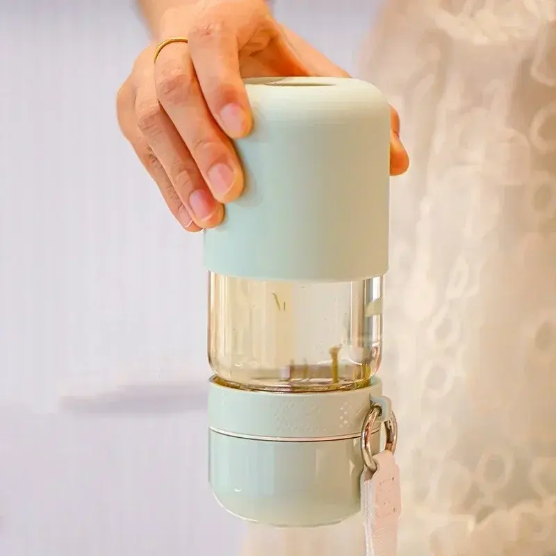 360ML Portable Water Cup Leak-proof Heat-resisting Glass Drinking Bottle Milk Coffee Cups Travel Household Office Water Mug Gift
