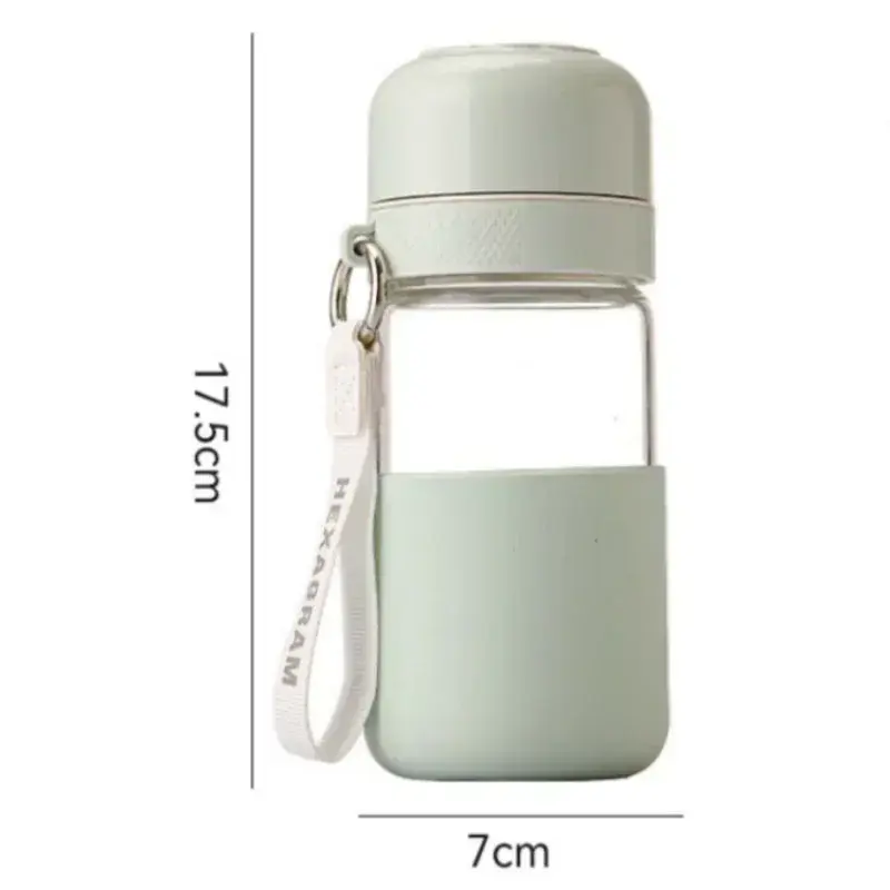 360ML Portable Water Cup Leak-proof Heat-resisting Glass Drinking Bottle Milk Coffee Cups Travel Household Office Water Mug Gift