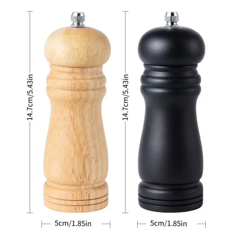 Wooden Pepper Grinder Solid Seasoning Grinding Tools Salt Pepper Mill Adjustable Household Condiment Bottle Kitchen Gadgets