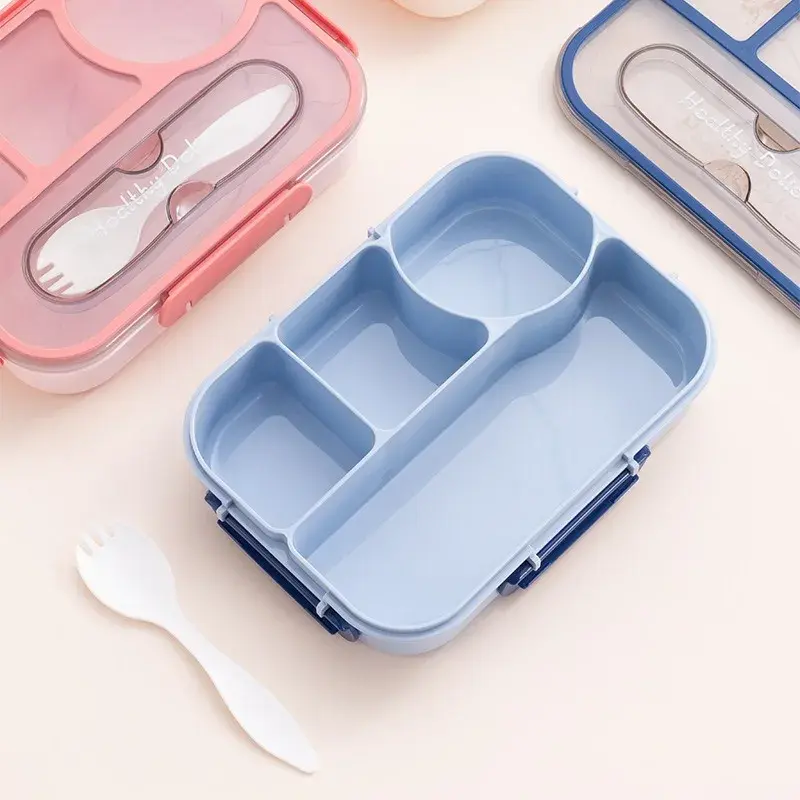 1100ml Bento Box Rectangle Square Microwavable Plastic Food Container Compartment Design School Picnic Office Portable Lunch Box