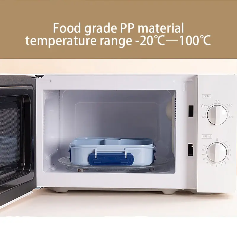 1100ml Bento Box Rectangle Square Microwavable Plastic Food Container Compartment Design School Picnic Office Portable Lunch Box