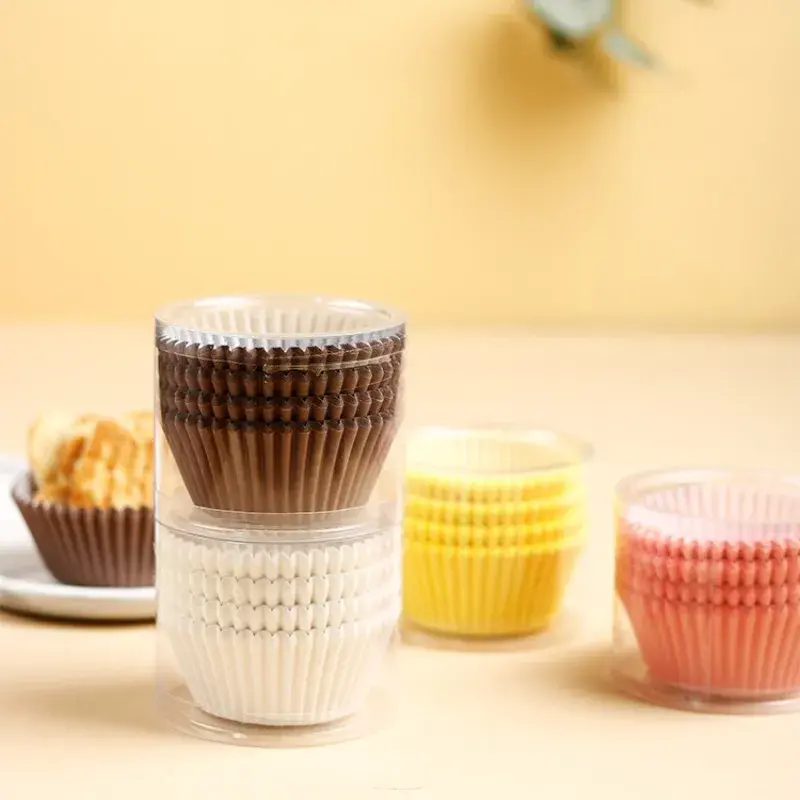 100Pcs Baking Paper Cupcake Moulds Food Grade Material ​Muffin Cupcake Holder Disposable Greaseproof Waterproof Baking Dessert