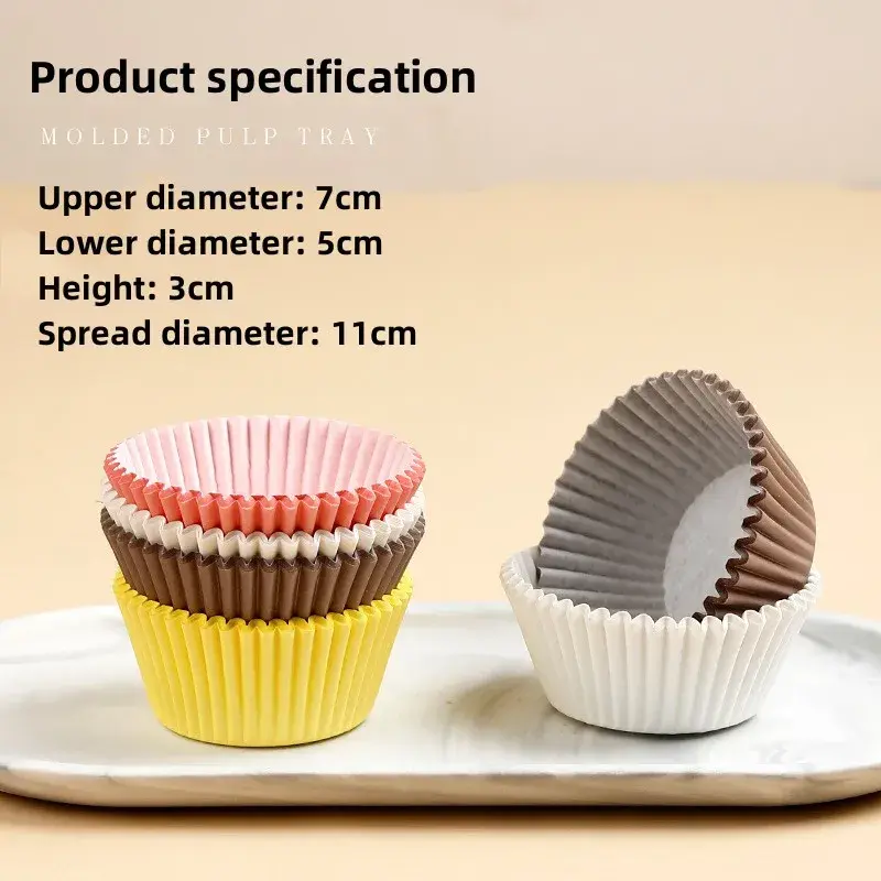 100Pcs Baking Paper Cupcake Moulds Food Grade Material ​Muffin Cupcake Holder Disposable Greaseproof Waterproof Baking Dessert