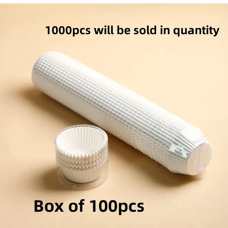 100Pcs Baking Paper Cupcake Moulds Food Grade Material ​Muffin Cupcake Holder Disposable Greaseproof Waterproof Baking Dessert