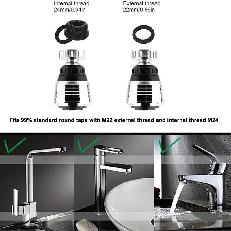 360° Faucet Extender Kitchen Sink Adjustable Faucet Sprayer Anti-splash Dual-mode Water-saving Pressurizer Home Kitchen Gadgets