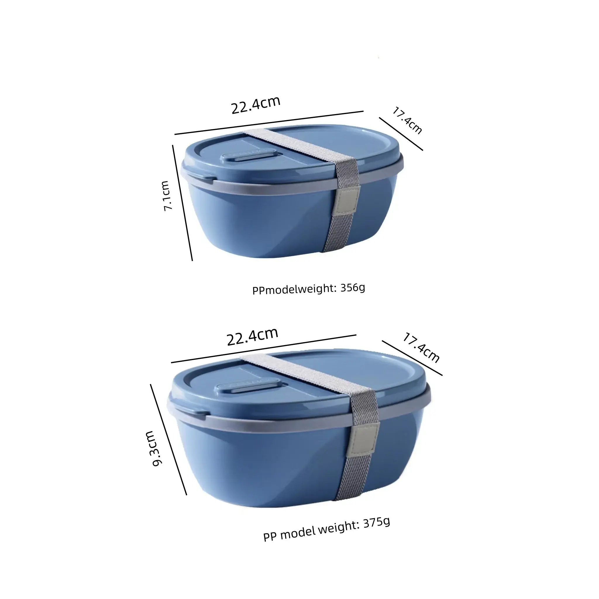 800/1300ML Portable Lunch Box with Two Compartments for Food Storage Plus A Detachable Mini PP Box Light Salad Cup Microwavable