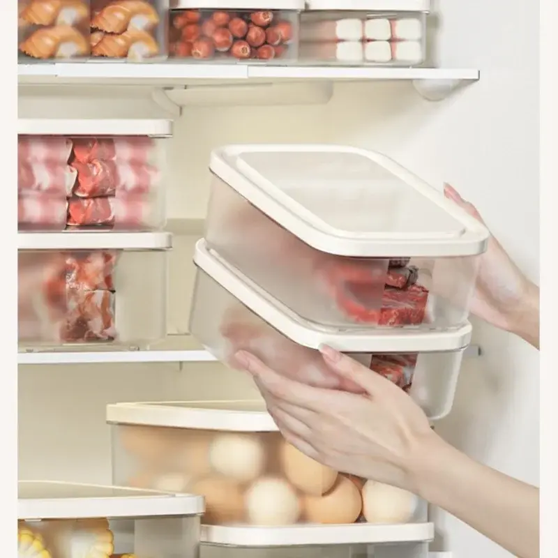 Fridge Storage Box Food Fresh Refrigerator Organizer Bins Household Fruit Spice Food Container Transparent Box Kitchen Storage