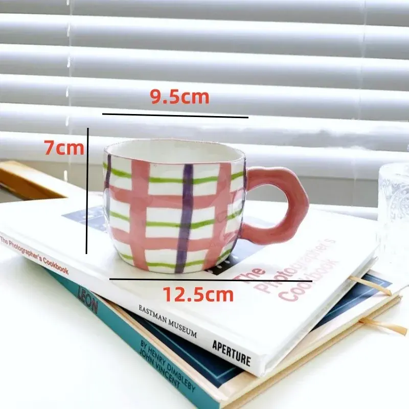 Hand Pinched Coffee Mug Irregular Flower Ceramic Cup Breakfast Milk Afternoon Tea Cups Underglaze Colour Mugs Decoration Gifts