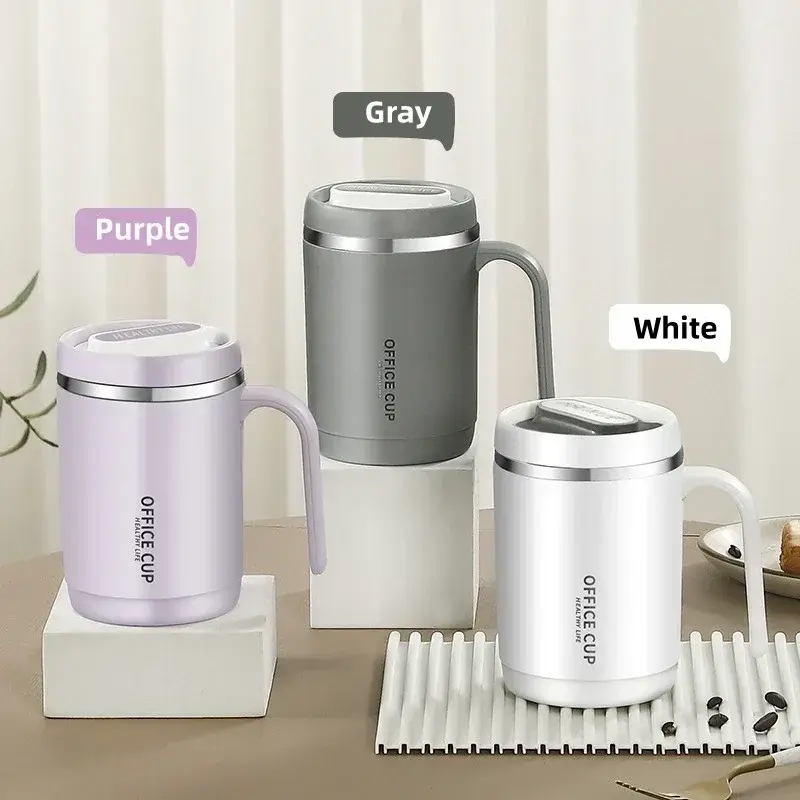 500ML Coffee Mug PP/Stainless Steel Cup with Handle Large Capacity Breakfast Water Cup Household Office Milk Coffee Mugs Gifts