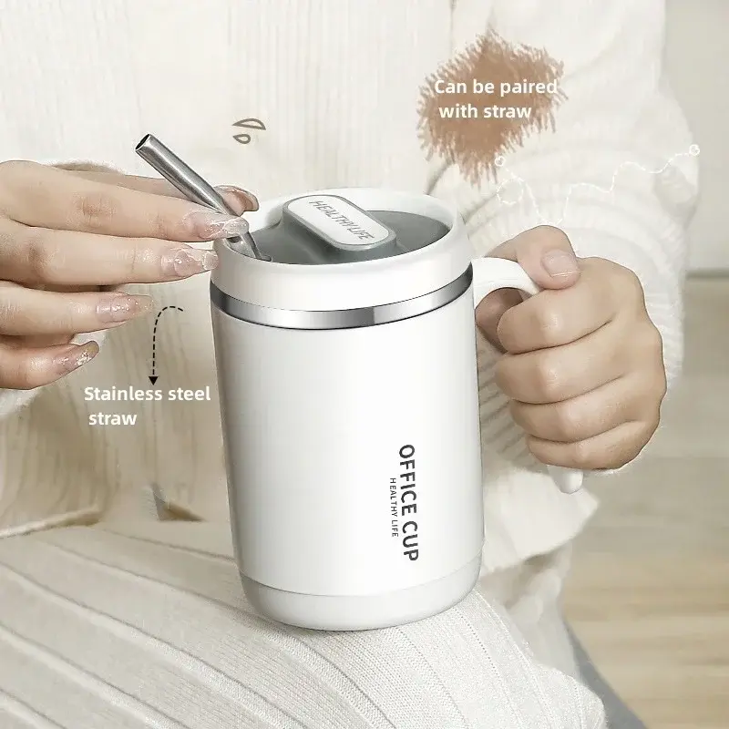 500ML Coffee Mug PP/Stainless Steel Cup with Handle Large Capacity Breakfast Water Cup Household Office Milk Coffee Mugs Gifts