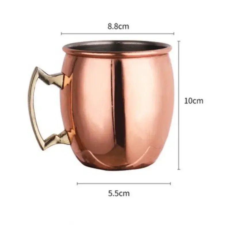 1Pcs 530ML Cocktail Wine Cup Moscow Mule Mug Stainless Steel Hammered Copper Plated Beer  Coffee Cup Bar Drinkware Champagne Cup