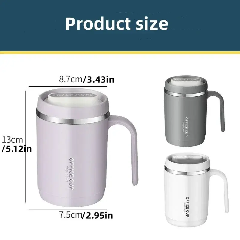 500ML Coffee Mug PP/Stainless Steel Cup with Handle Large Capacity Breakfast Water Cup Household Office Milk Coffee Mugs Gifts