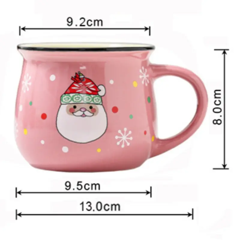 Christmas Ceramic Mug Cartoon Santa Elk Bear Penguin Pattern Coffee Cup Dessert Breakfast Milk Mugs New Year Xmas Decor Gifts