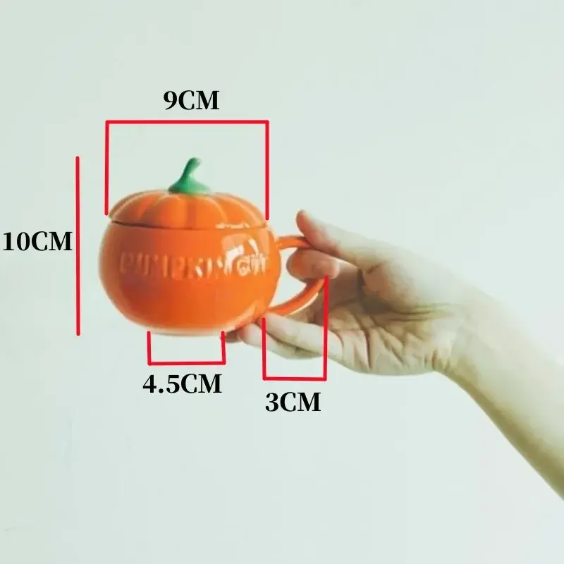 Cute Pumpkin Ceramics Coffee Mug Milk Soup Cup with Lid Breakfast Water Mug Office Home Drinkware Teacup Decoration Morning Cup