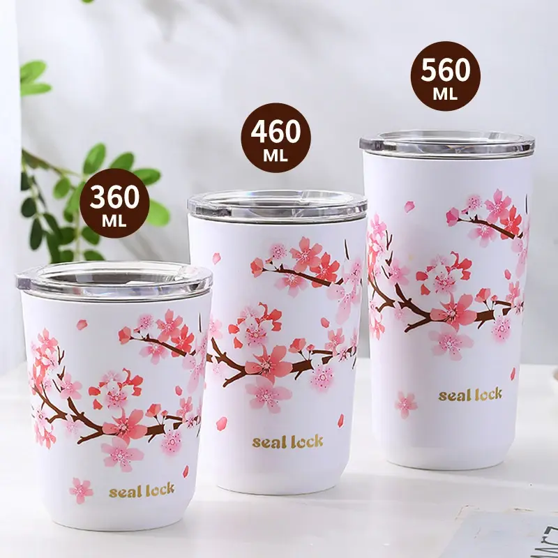 304 Stainless Steel Leak-Proof Camping with Lid Double Layer Insulated Vacuum Flask Coffee Tumbler Water Bottle Thermos Cup