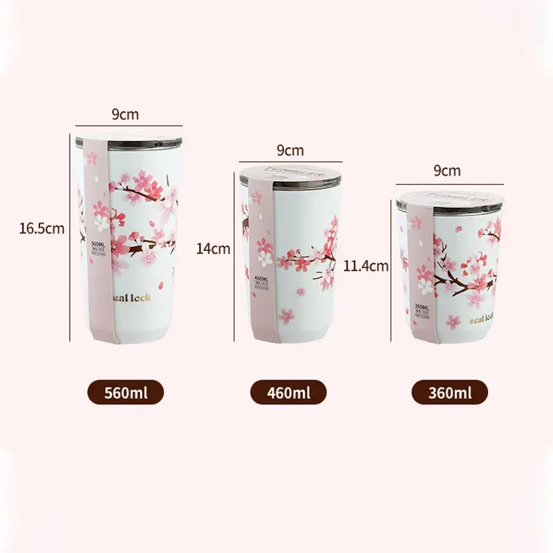 304 Stainless Steel Leak-Proof Camping with Lid Double Layer Insulated Vacuum Flask Coffee Tumbler Water Bottle Thermos Cup