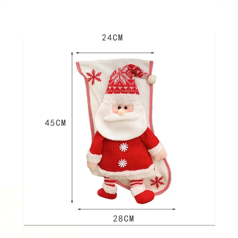 Christmas Stocking Sock Candy Bag Non-woven Fabric Christmas Eve socks Children's Xmas gift socks Reusable for Party Decoration