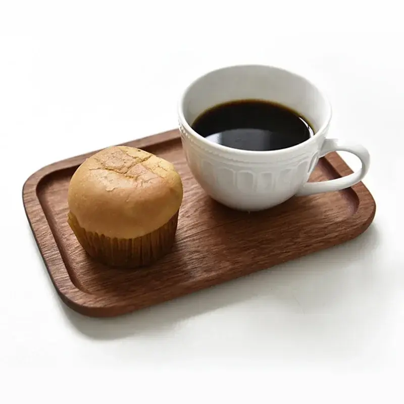 1Pcs Wooden Pallet Oval Round Square Toast Shape Plate Tray Muti-Shape Household Wooden Fruit Dessert Dish Tableware Decoration