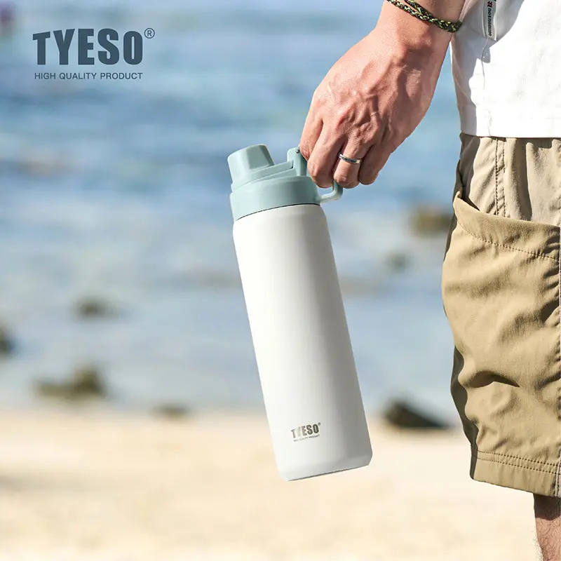 TYESO 750/900/1200/1500ml Large Capacity Thermos Cup Stainless Steel Portable Sports Pot Outdoor Water Cup Matte Water Kettle