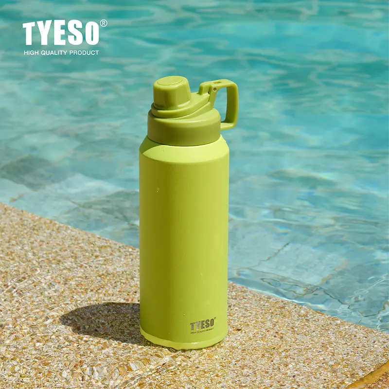 TYESO 750/900/1200/1500ml Large Capacity Thermos Cup Stainless Steel Portable Sports Pot Outdoor Water Cup Matte Water Kettle