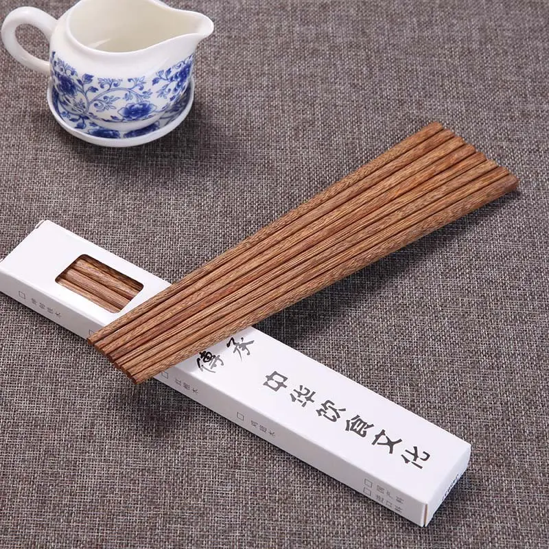 10 Pairs New Natural Rosewood Chopsticks Reusable Healthy Chinese Wooden Chop Sticks Sushi Food Stick Tableware Kitchen Utensils