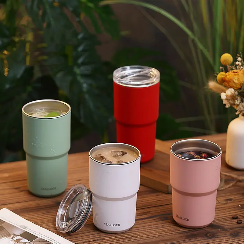 Coffee Cup With Double-Layer Insulation And Cold Insulation Thermos Milky Mug Thermos Water Bottle Stainless Steel Vacuum Jug