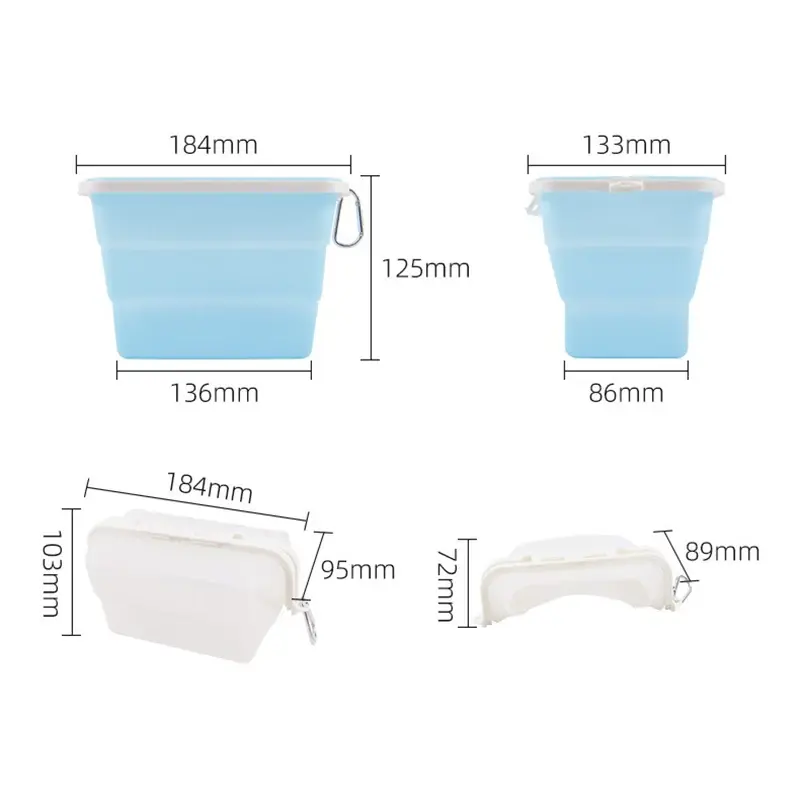 Silicone Folding Lunch Box Preservation Bag Multi-use Silicone Storage Bag Microwave Heating Travel Storage Bag Food Bento Box