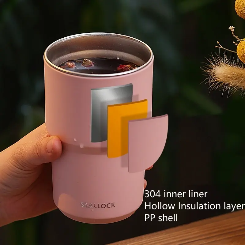 Coffee Cup With Double-Layer Insulation And Cold Insulation Thermos Milky Mug Thermos Water Bottle Stainless Steel Vacuum Jug