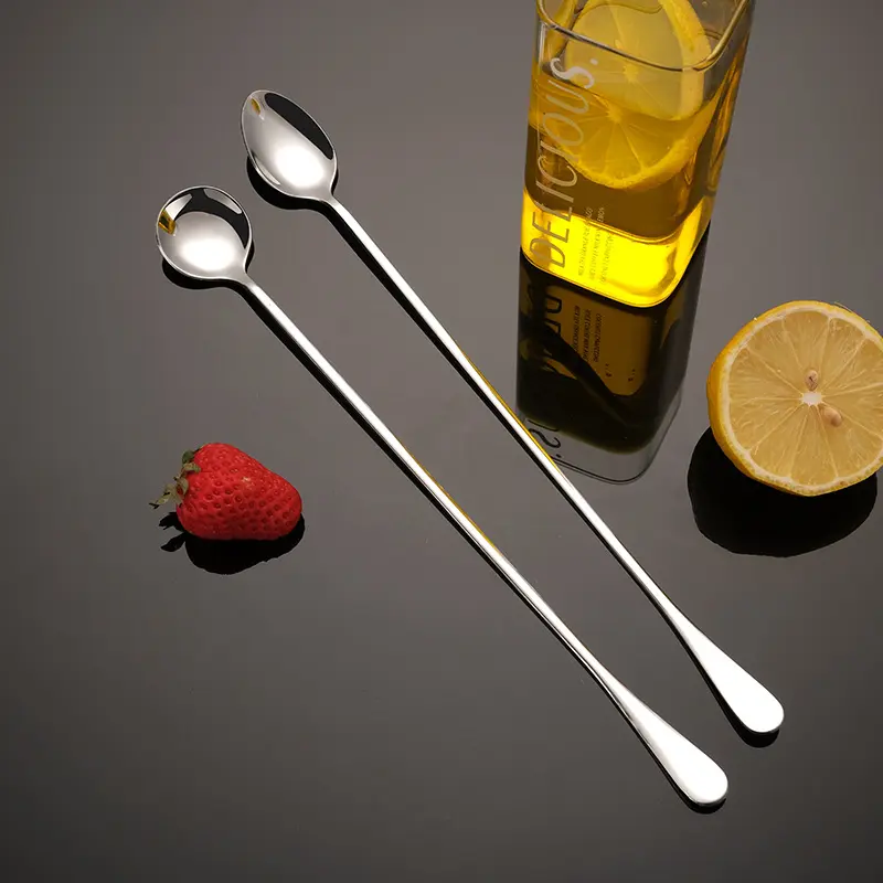 2pcs 30CM Long-handled Stainless Steel Coffee Spoon, Ice Cream Spoons Tea Stirring Spoon Holiday Kitchen Tableware Gift