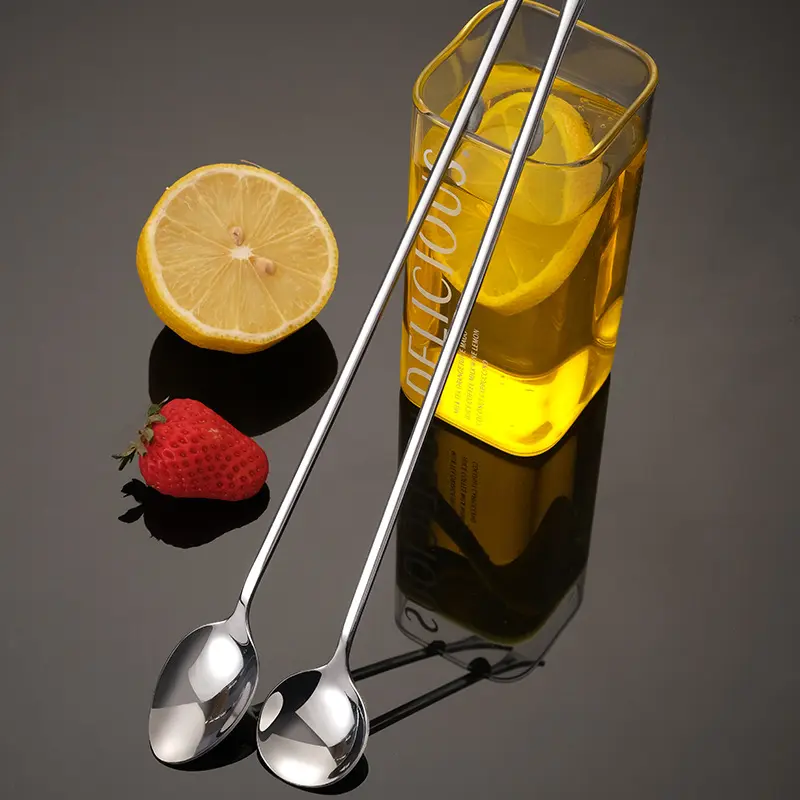 2pcs 30CM Long-handled Stainless Steel Coffee Spoon, Ice Cream Spoons Tea Stirring Spoon Holiday Kitchen Tableware Gift