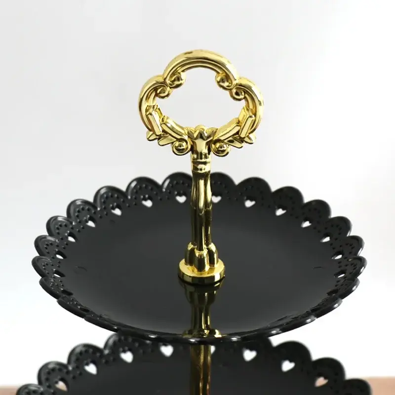 3 Layer Cake Stand Fruit Plate Tray Snack Plate Display Birthday Wedding Party Dessert Creative Petal Fruit Tray Display Shelf