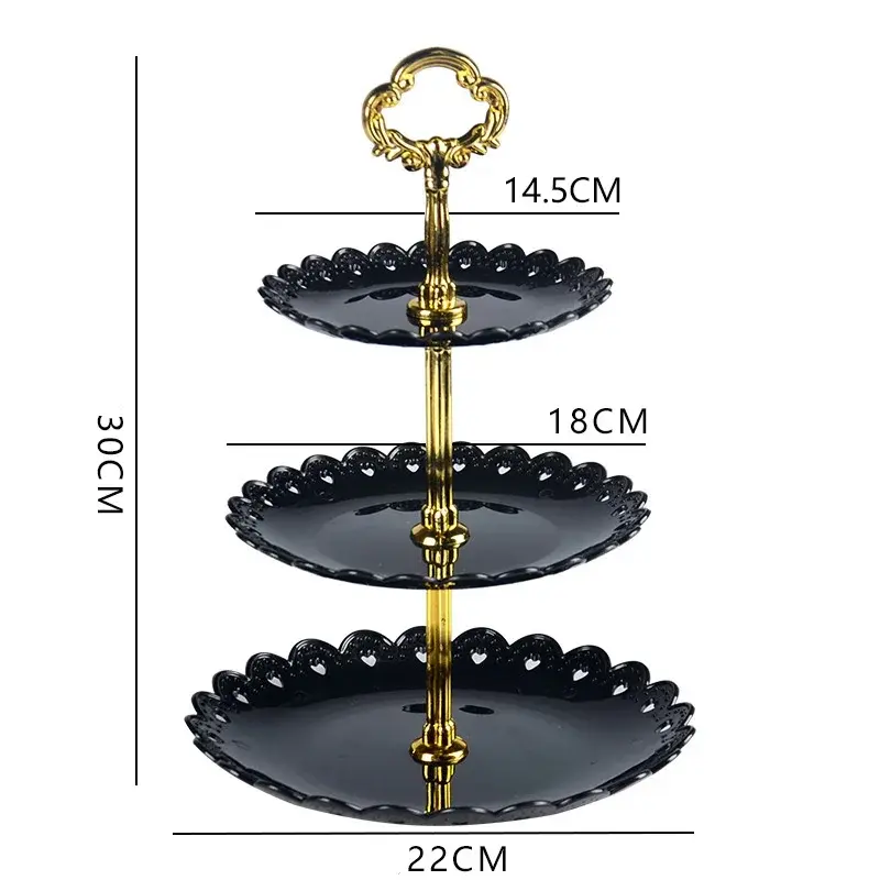 3 Layer Cake Stand Fruit Plate Tray Snack Plate Display Birthday Wedding Party Dessert Creative Petal Fruit Tray Display Shelf