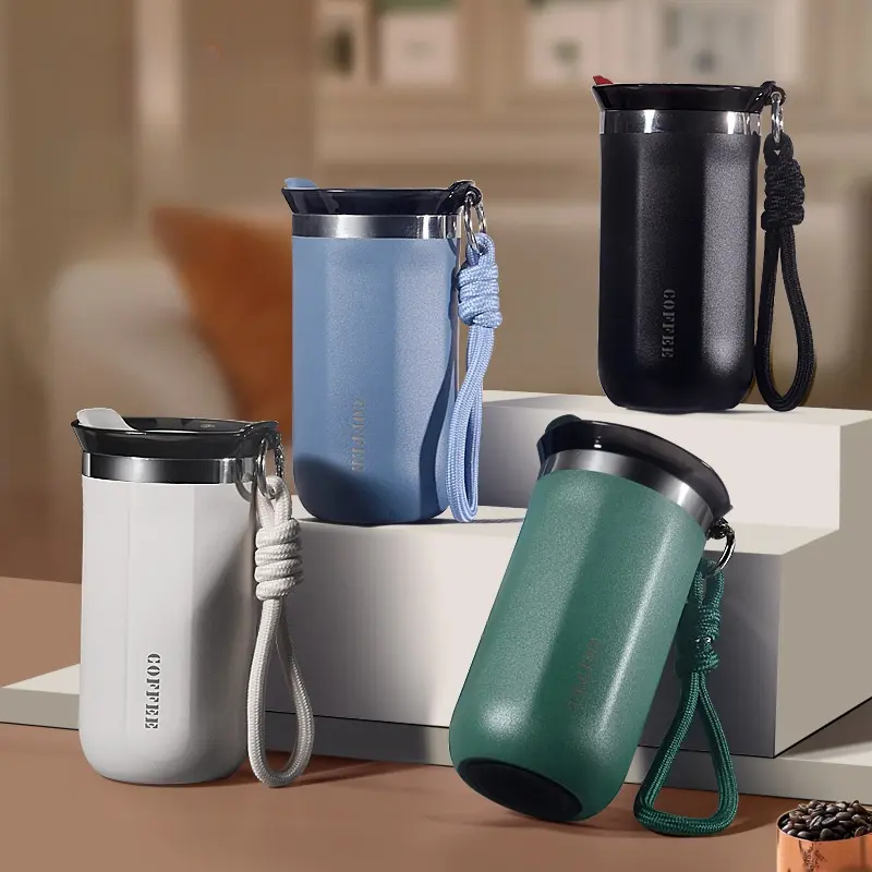 350/500ml Vacuum Insulated Coffee Mug, Double-wall Stainless Steel Travel Tumbler, Office Portable Cold Coffee Cup Gift Cup